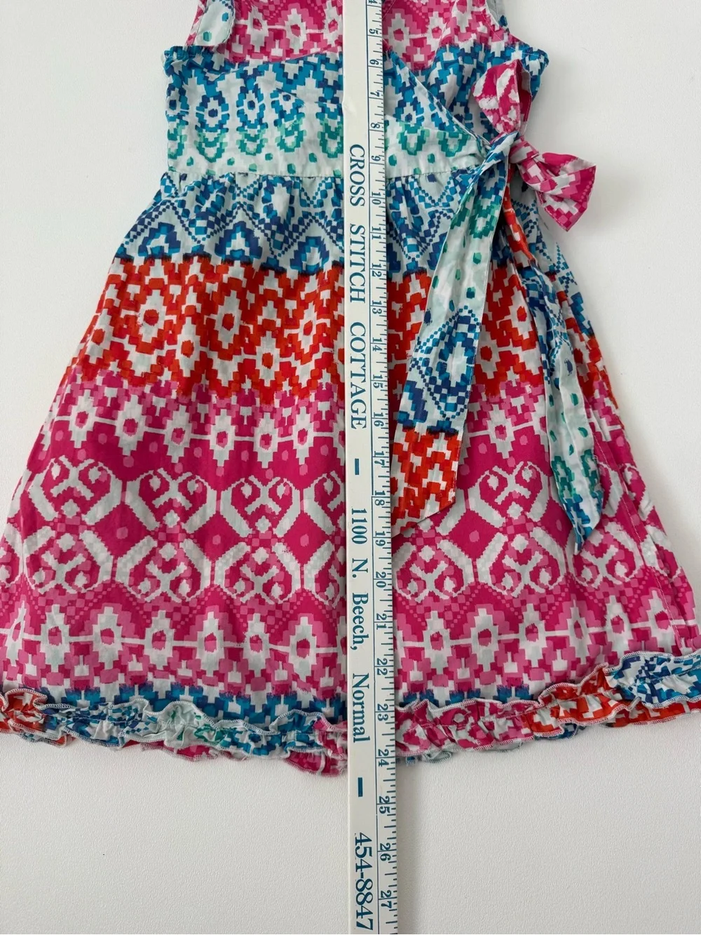 Gap Kids Wrap Dress Ikat Geometric Ethnic Boho Summer Colorful Size S